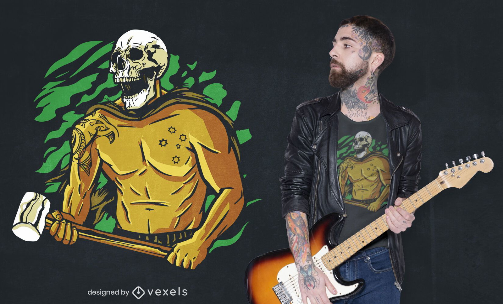 Grim Reaper Skull Character T-shirt Design Vector Download