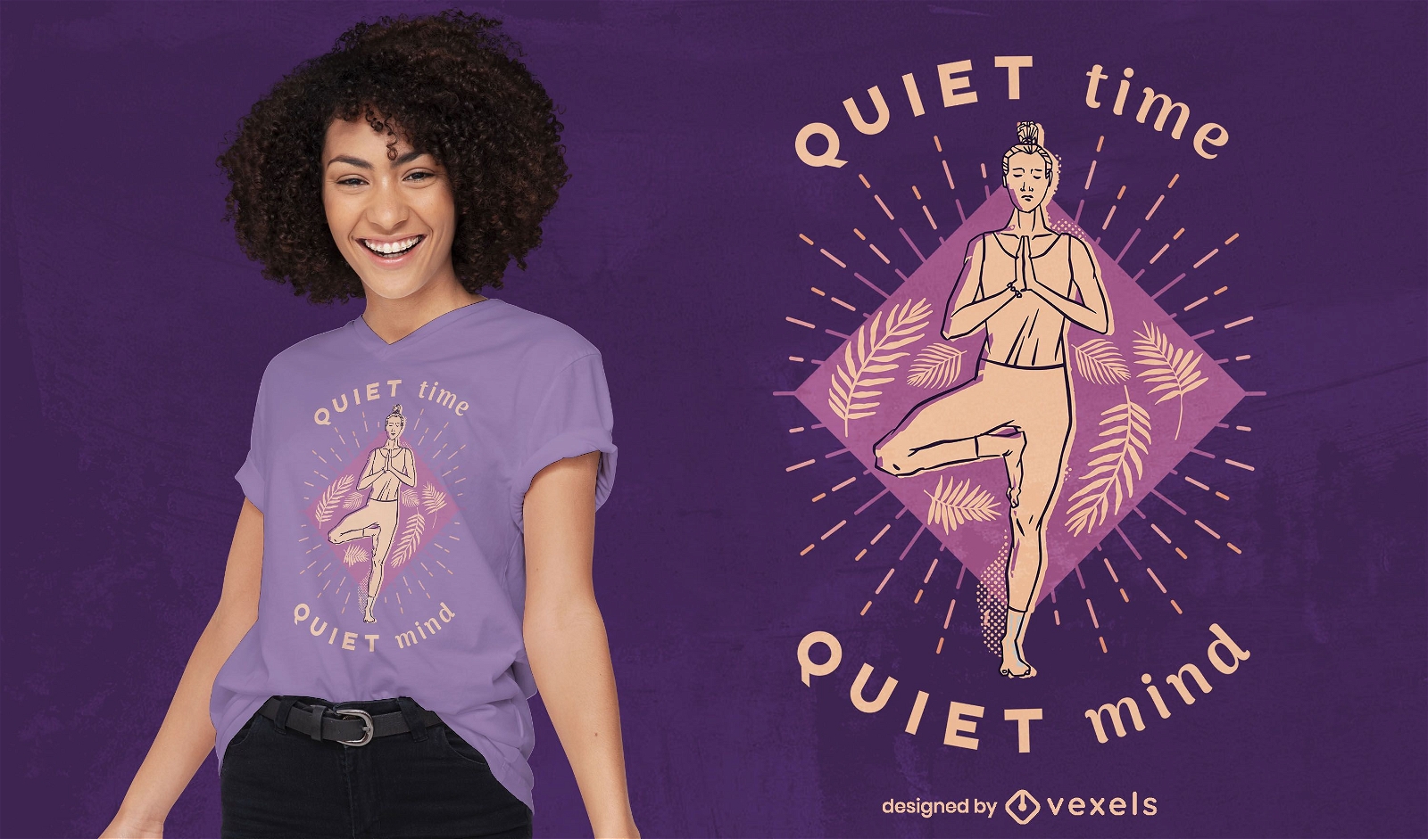 Yoga Lady T-shirt Design Vector Download