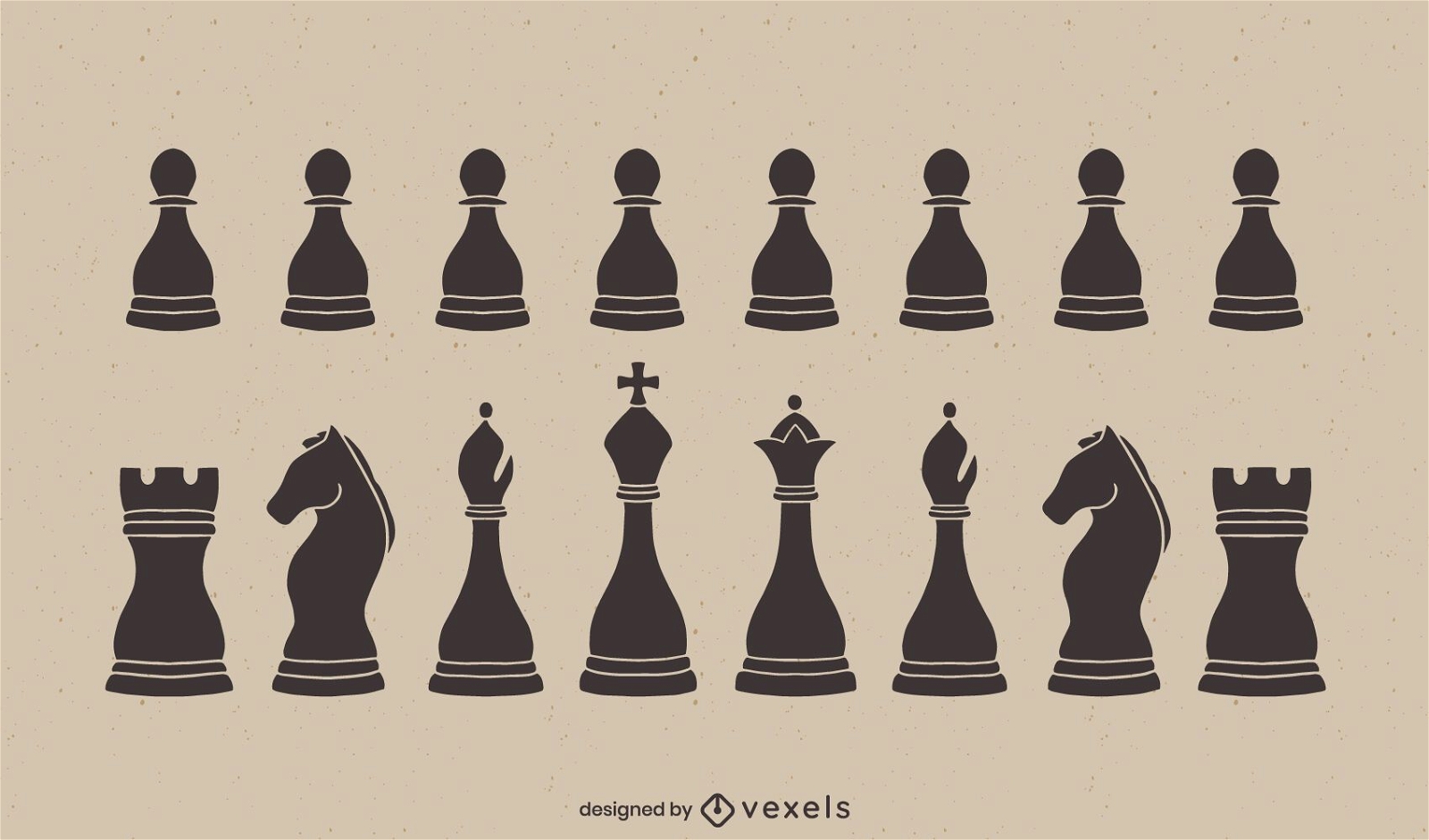 Classic Chess Pieces Cut Out Set Vector Download