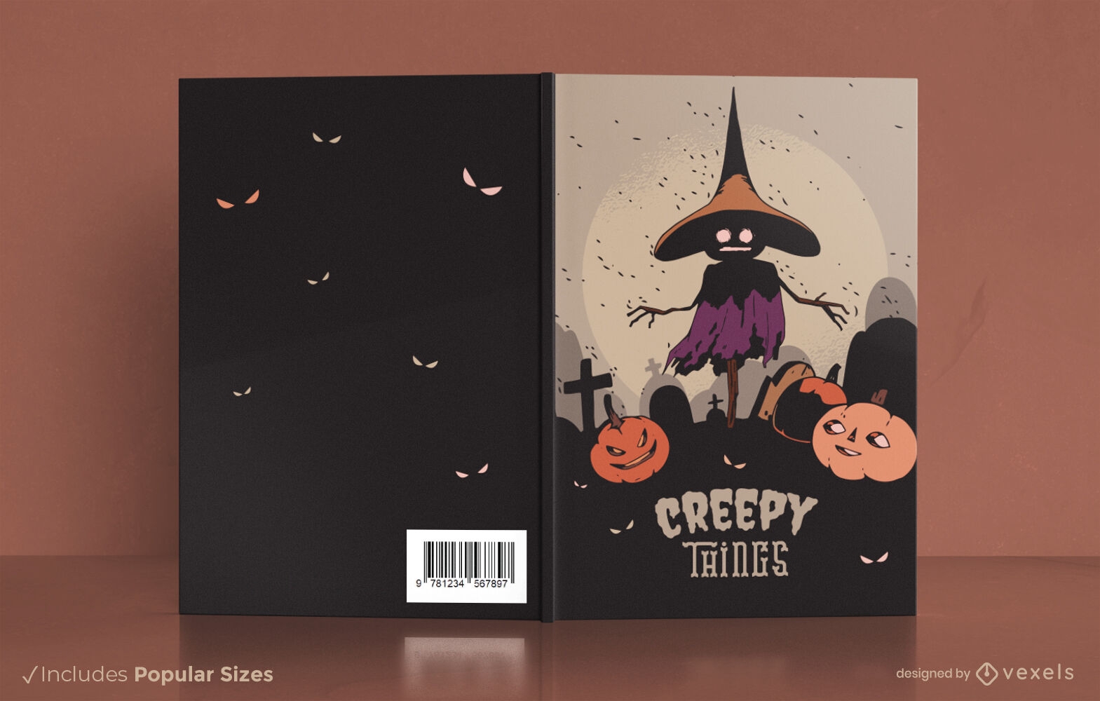Descarga Vector De Diseño De Portada De Libro De Halloween Espantapájaros