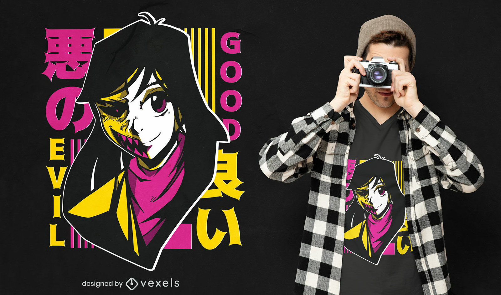 Anime Split Face T-shirt Design  Tshirt designs, Shirt print design, Shirt  designs