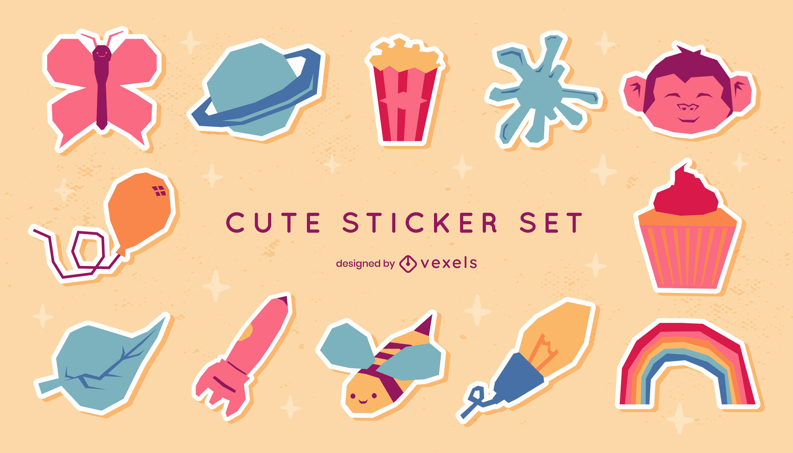 Girly stickers set