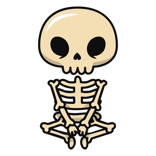 Cute Skeleton Cartoon PNG SVG Design For T Shirts