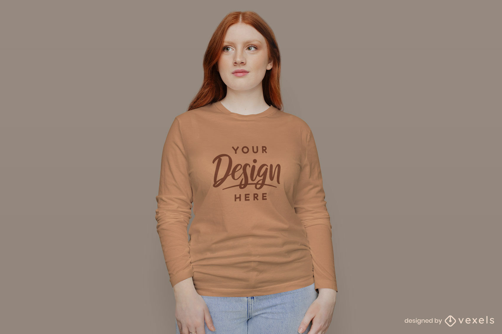 Free Long Sleeve T-Shirt Mockup (PSD)