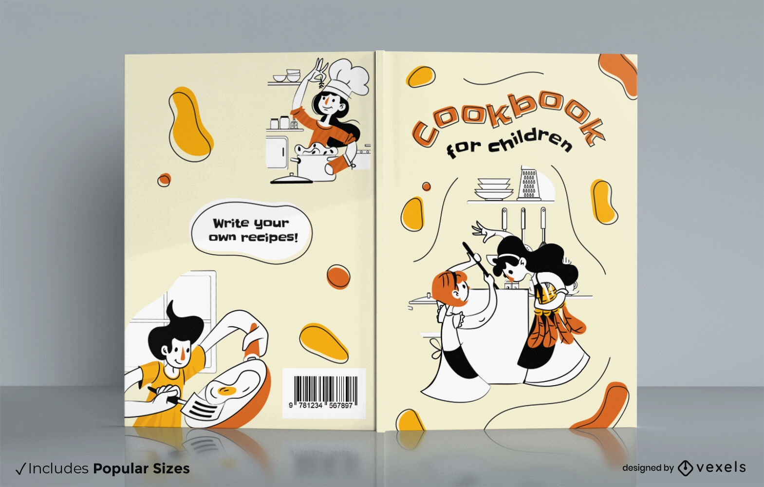 Descarga Vector De Diseño De Portada De Libro De Cocina Para Niños.