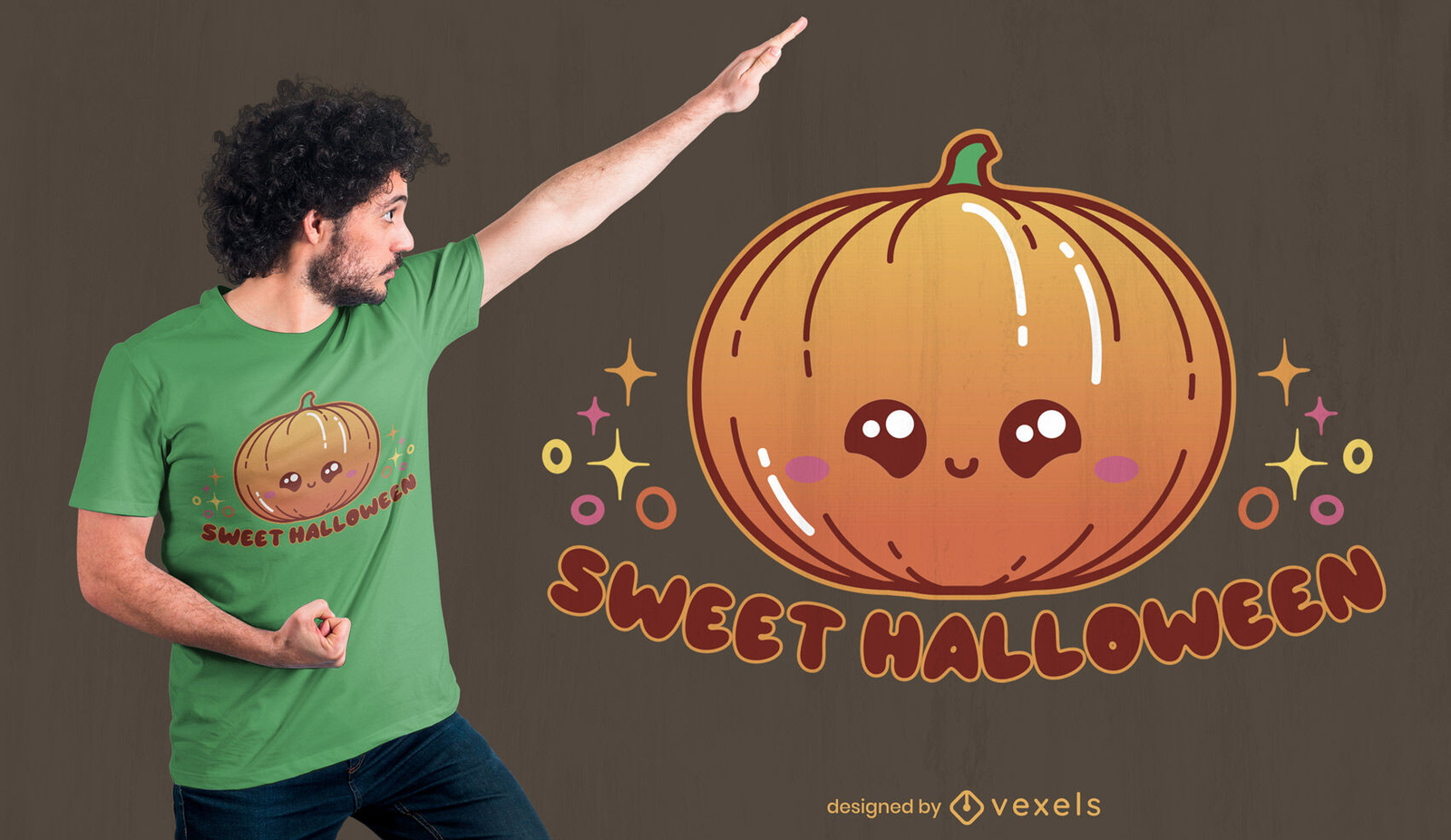 Design de camiseta de abóbora de halloween