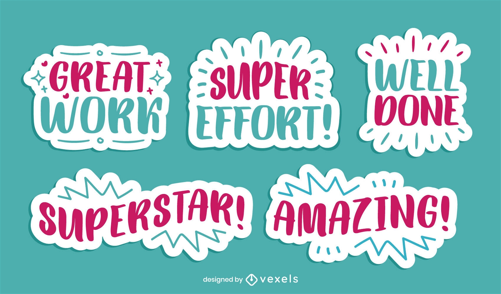 Motivational Positive Quotes Sticker Set Vector Download
