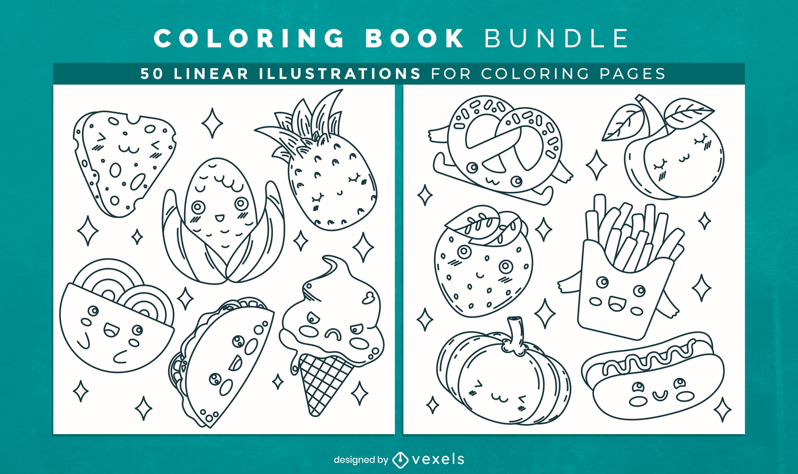 Food Coloring Book With Dot To Dot: Large Coloring Pages (8.5 x