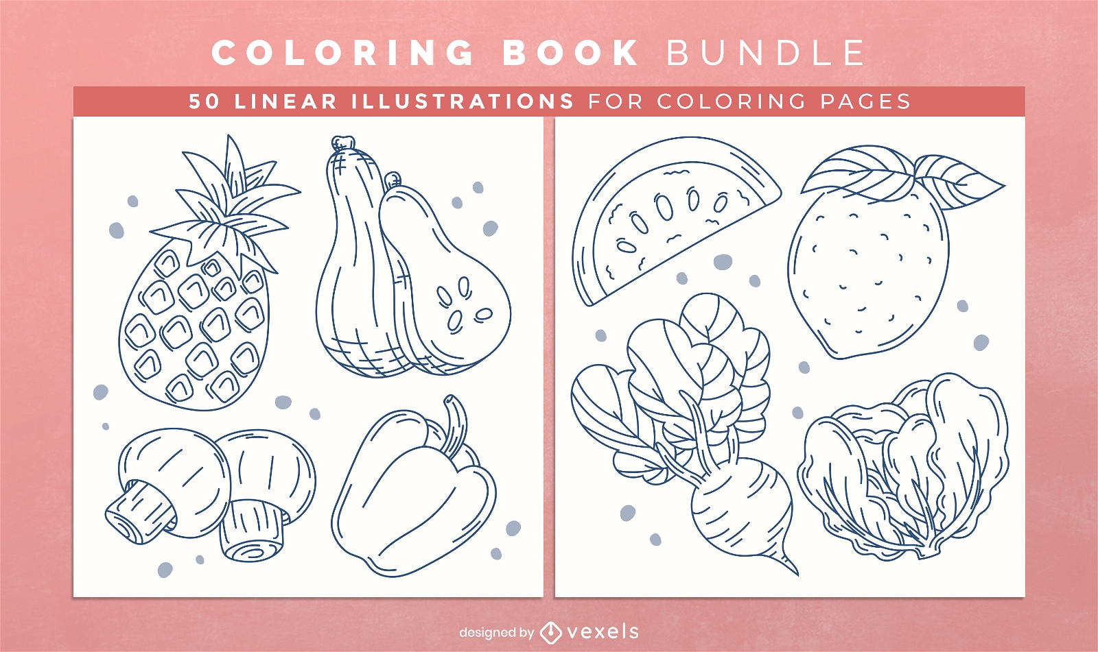 Livro para Colorir de Frutas e Legumes para Adultos (Paperback