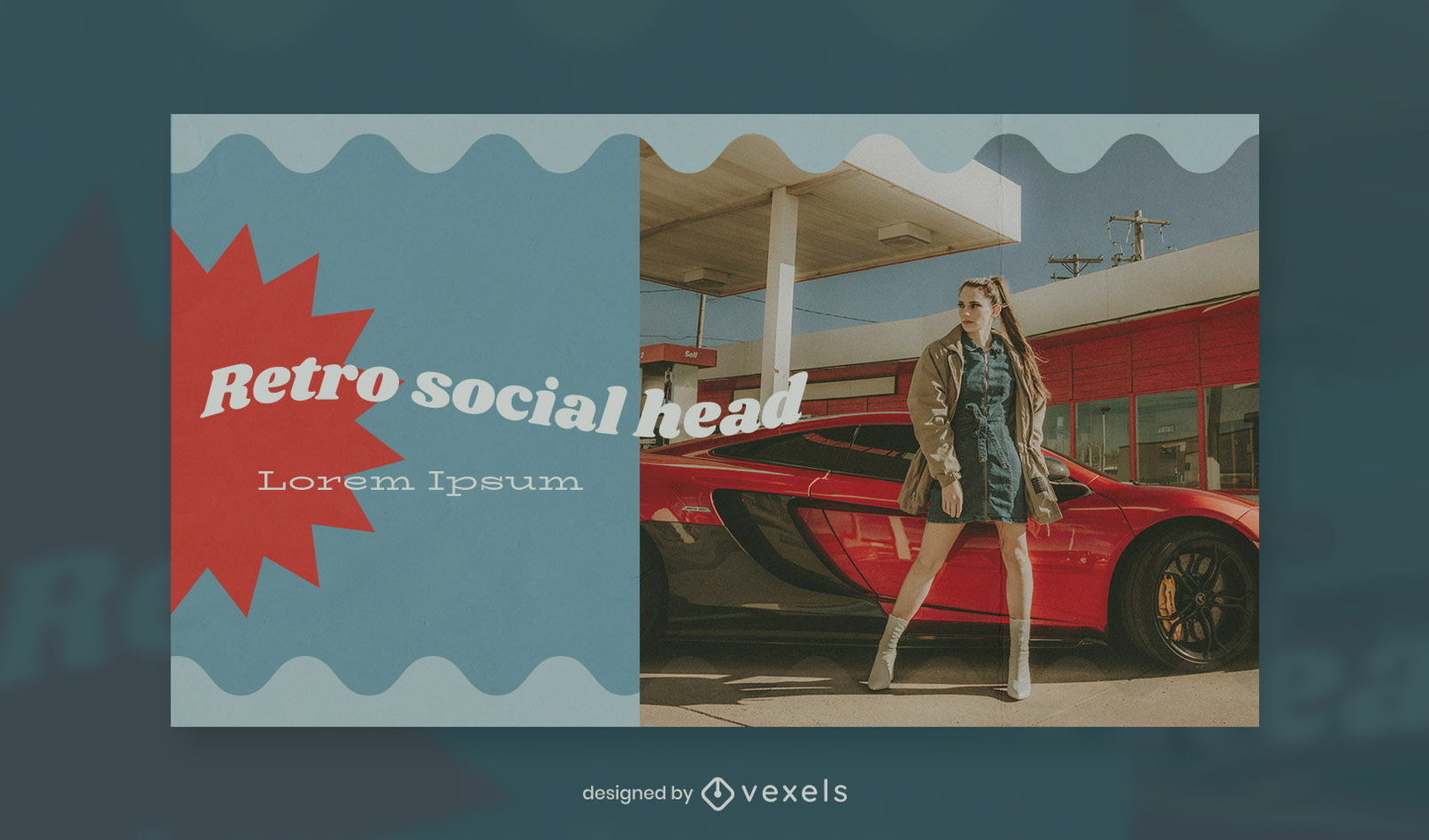 Retro Photograph Woman Facebook Cover Template PSD Editable Template