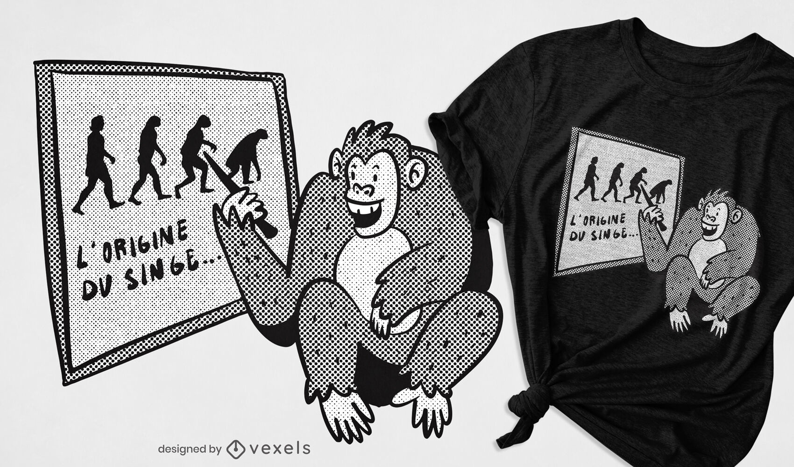 Monkey Evolution Chart Classroom T shirt Design Vector Download