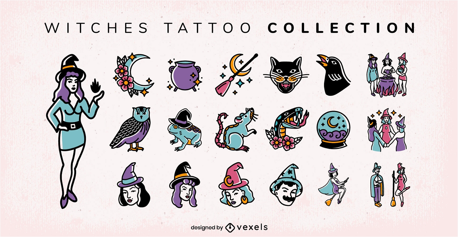 Witch Tattoo Vector Images over 9400