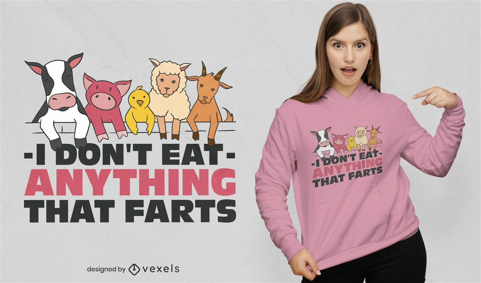Funny Vegan Quote T-shirt Design Vector Download