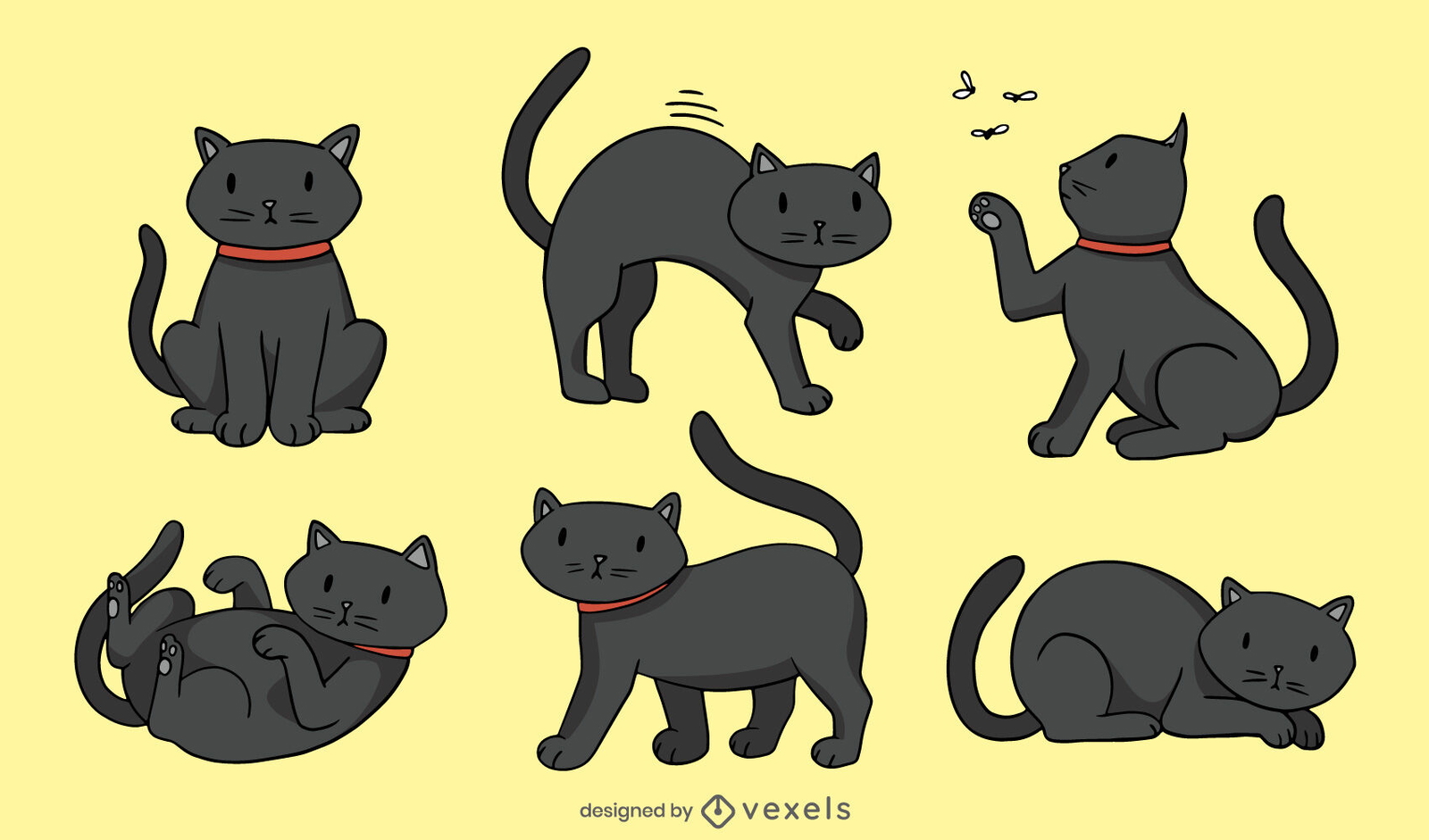 Vetores e ilustrações de Gato preto desenho para download gratuito