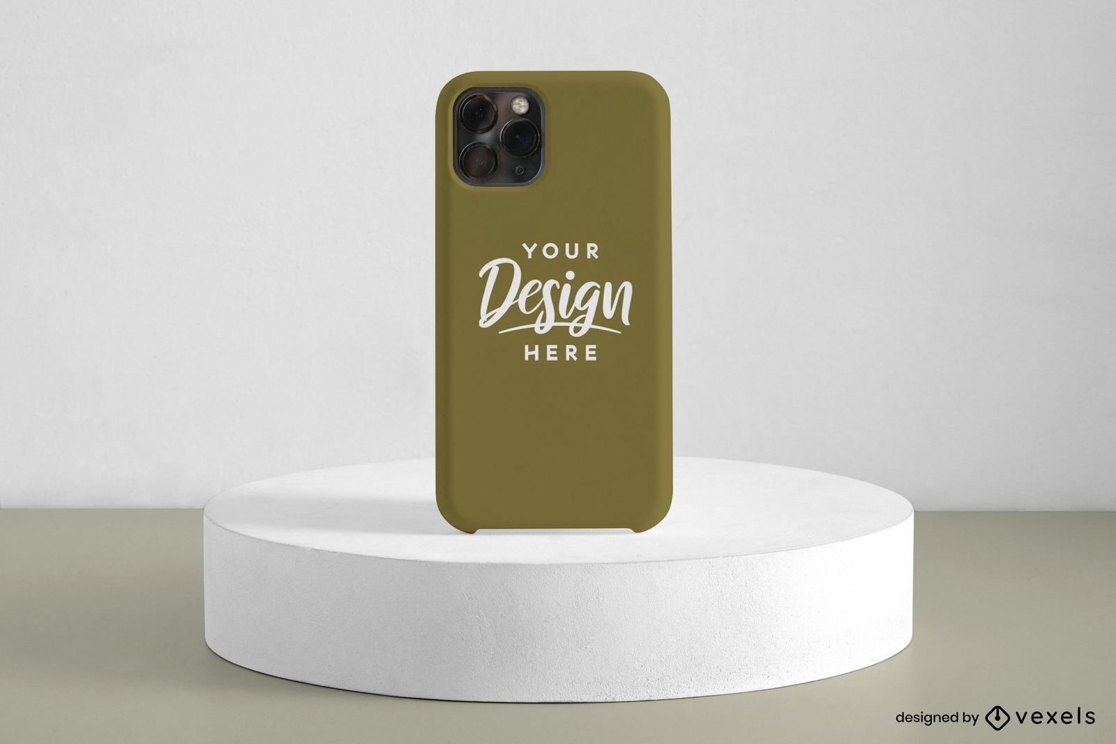 Green Phone Case Mockup Display PSD Editable Template