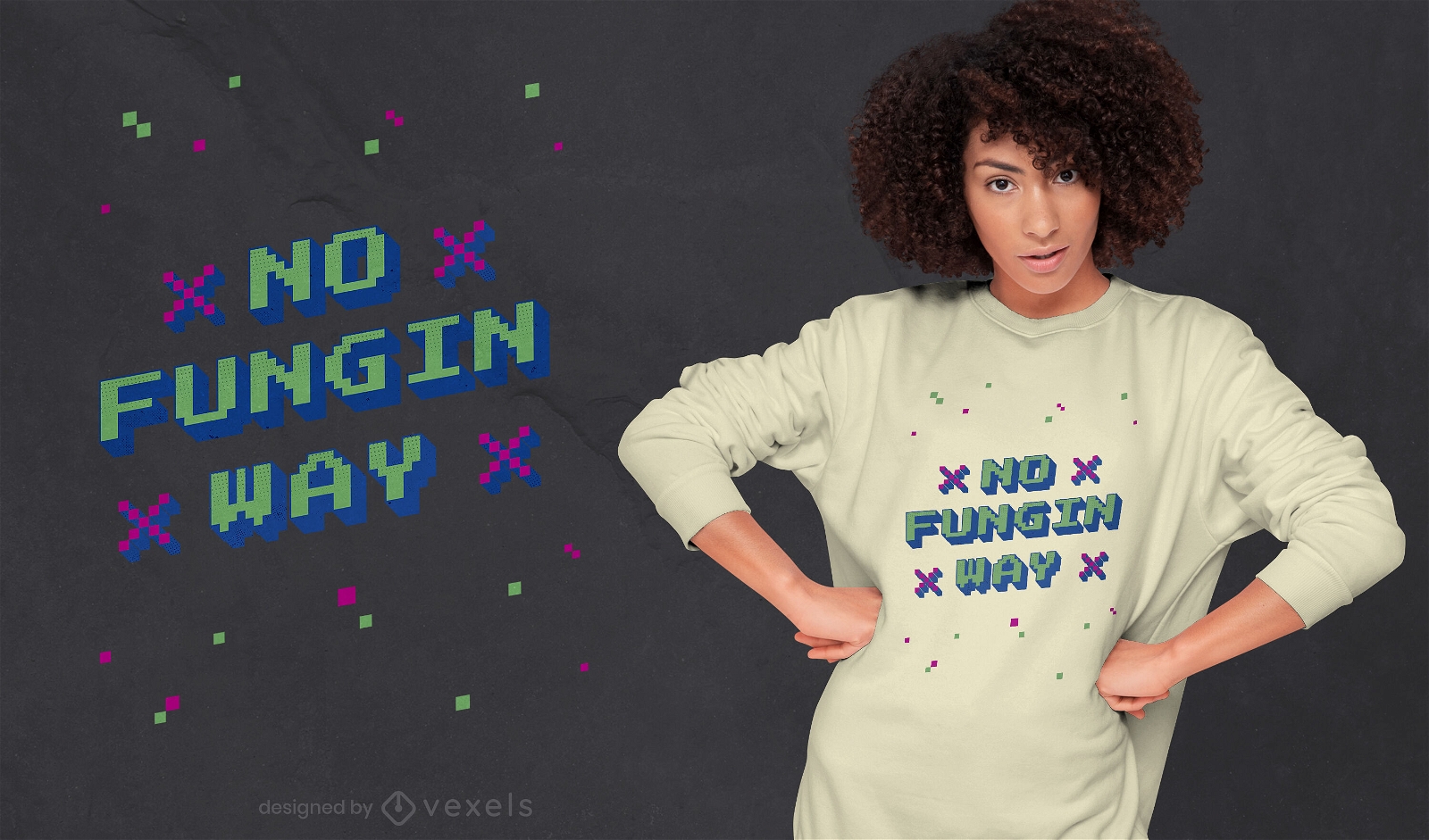 NFT Funny Quote Pixel Art T-shirt Design Vector Download