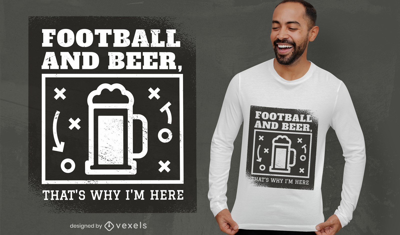 American Football And Beer T-shirt Design Vector Download