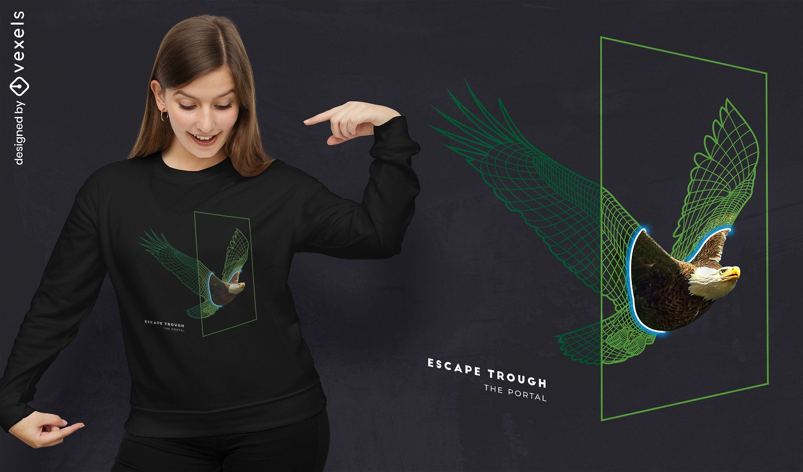 Eagle Bird Animal Portal T-shirt Psd PSD Editable Template