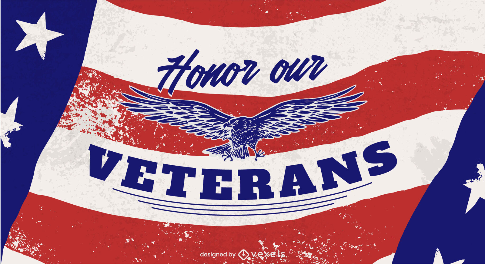 Eagle Flying On American Flag Veterans Day Slider Vector Download