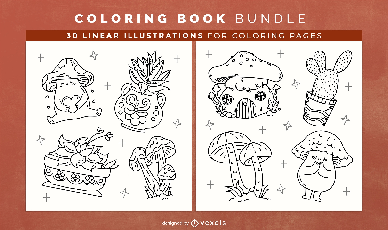 Livro para colorir cactos de desenho animado para crianças imprimível e  online