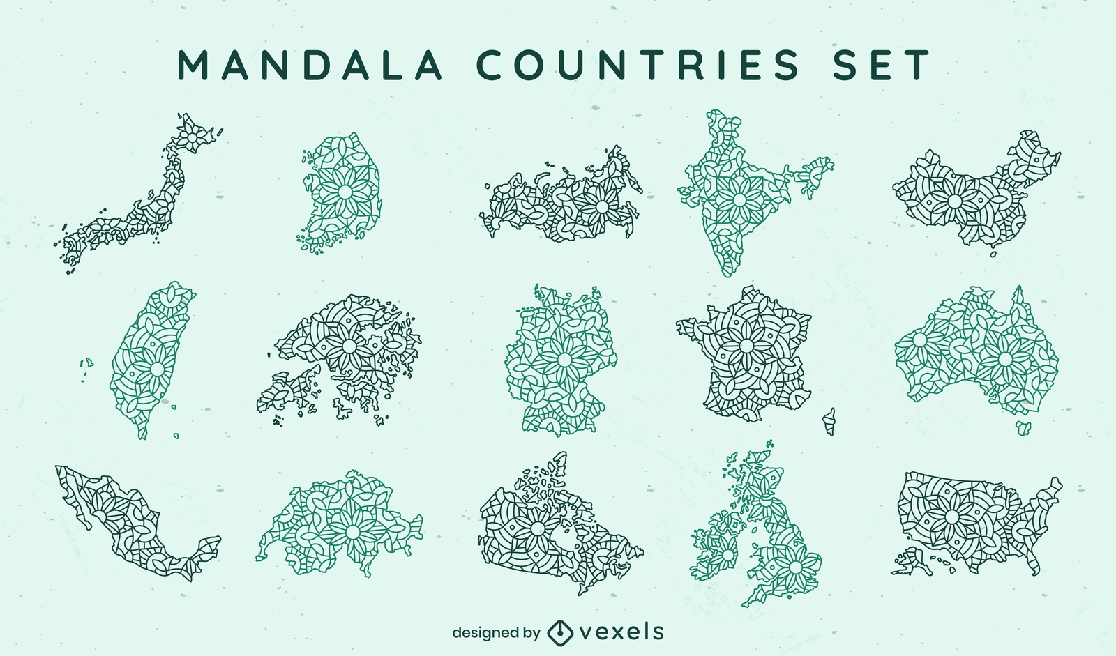 Mandala Countries Mandala Set Vector Download