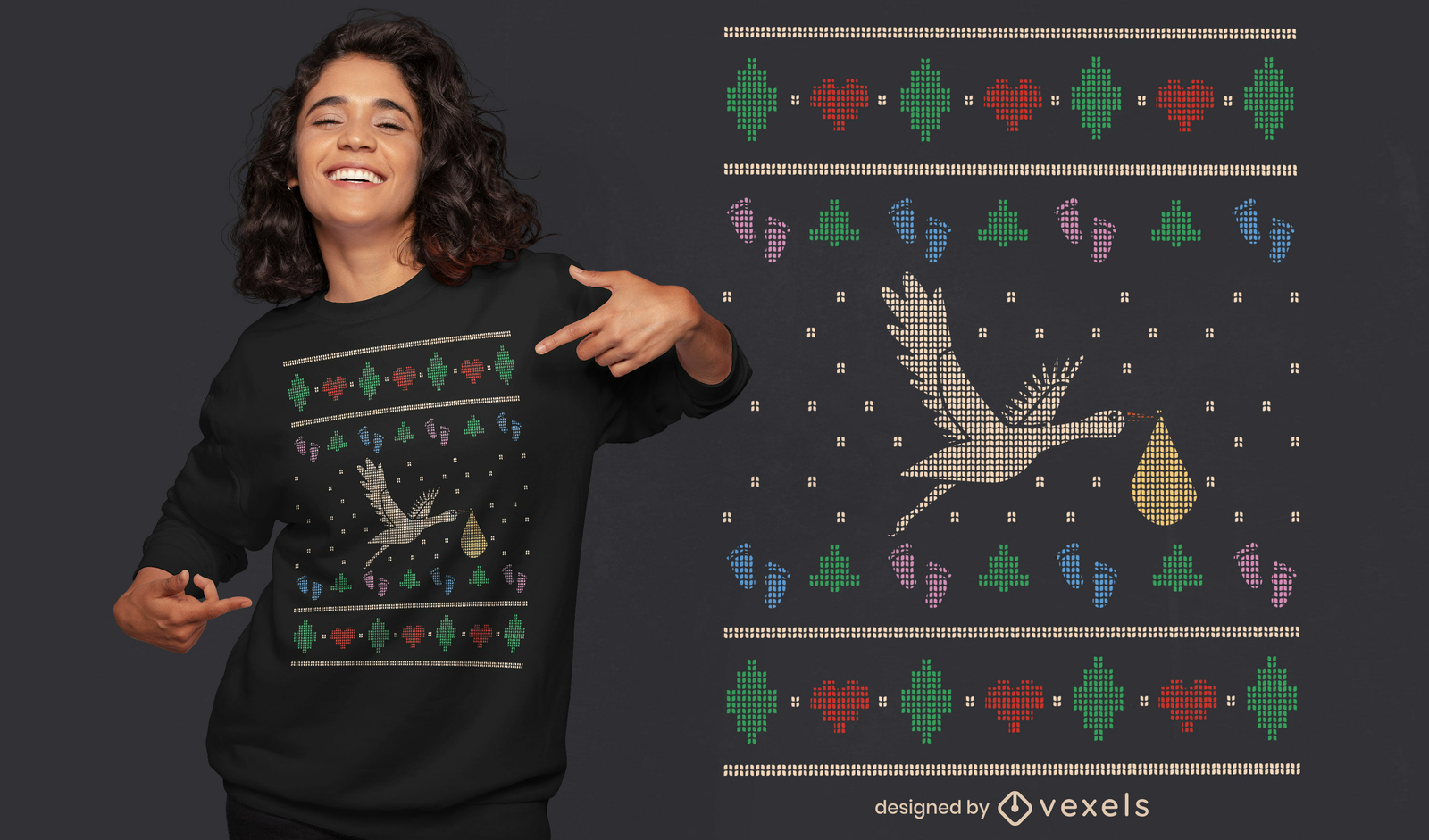 Pregnancy ugly shop christmas sweater