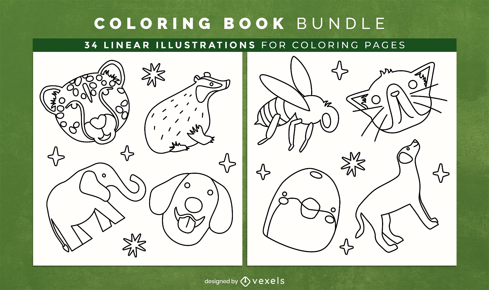 Baixar Vetor De Animais Fofos Para Colorir Páginas De Design De Livros