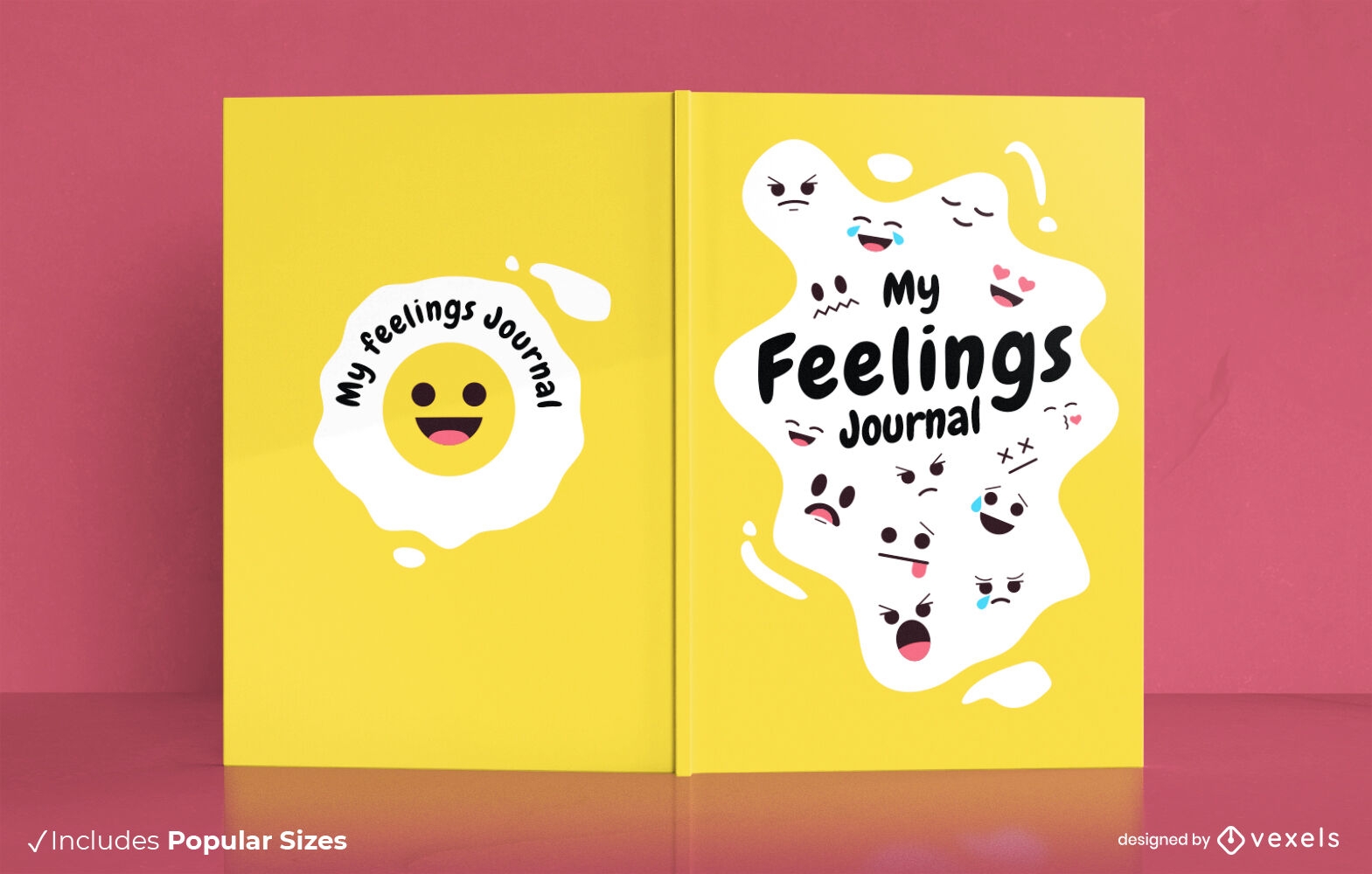 Descarga Vector De Diseño De Portada De Libro De Diario De Sentimientos  Emoji