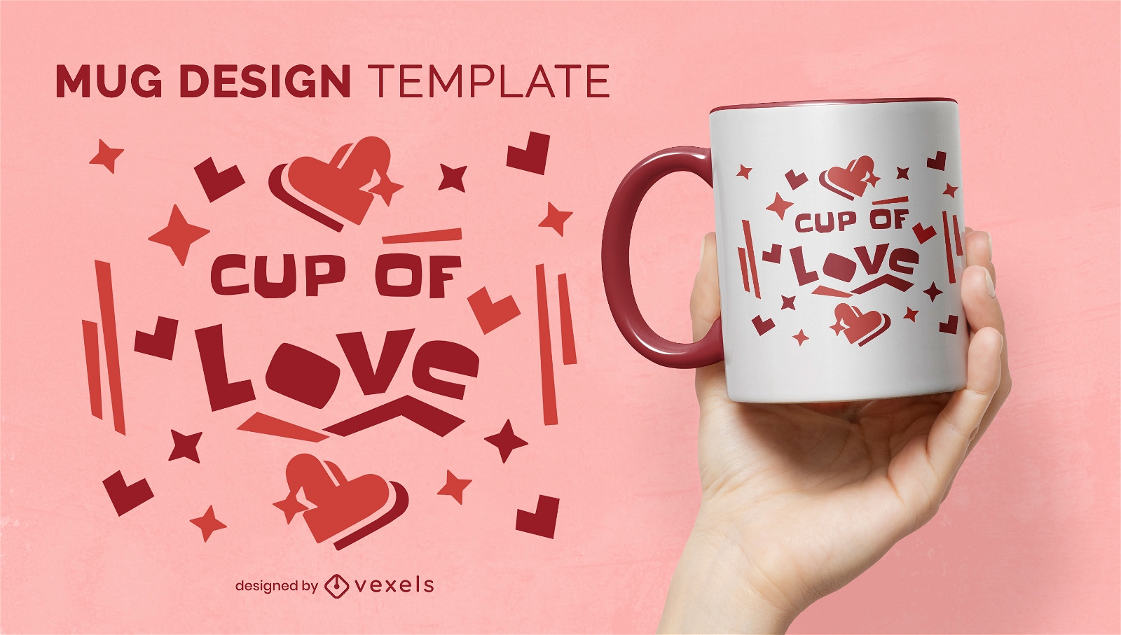 Cup Of Love Mug Design Vector Download