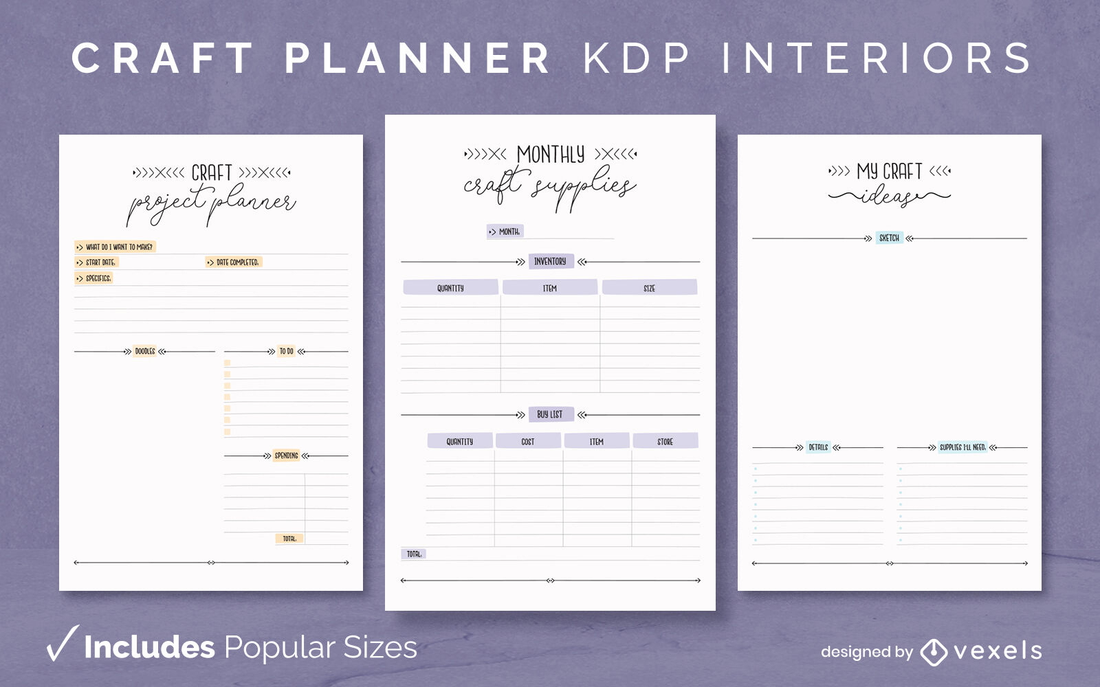 craft-planner-template-kdp-interior-design-vector-download