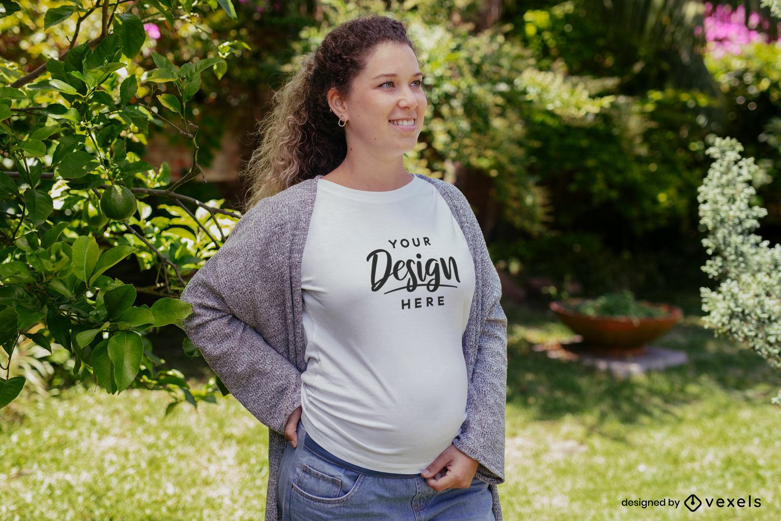 Pregnant Woman T-Shirt Mock-Up