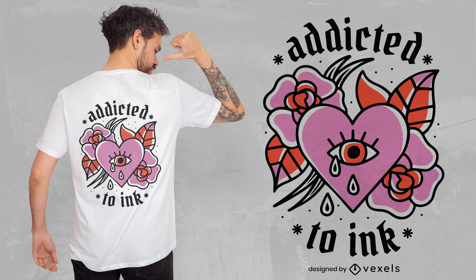 Tattoo is always in my heart. Editable vector t-shirt design. - Buy t-shirt  designs - radiozona.com.ar