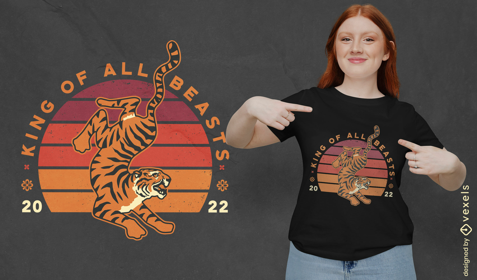 Chinese New Year Tiger T-shirt Design Vector Download