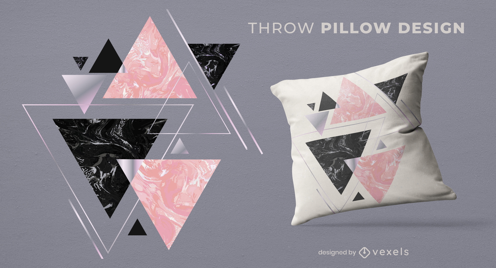 Triangles Geometric Throw Pillow Design Vector Download