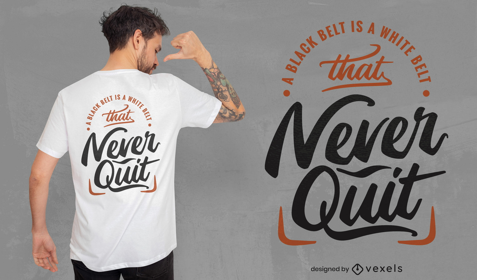 Nunca desista de design de camiseta com letras motivacionais vetor premium