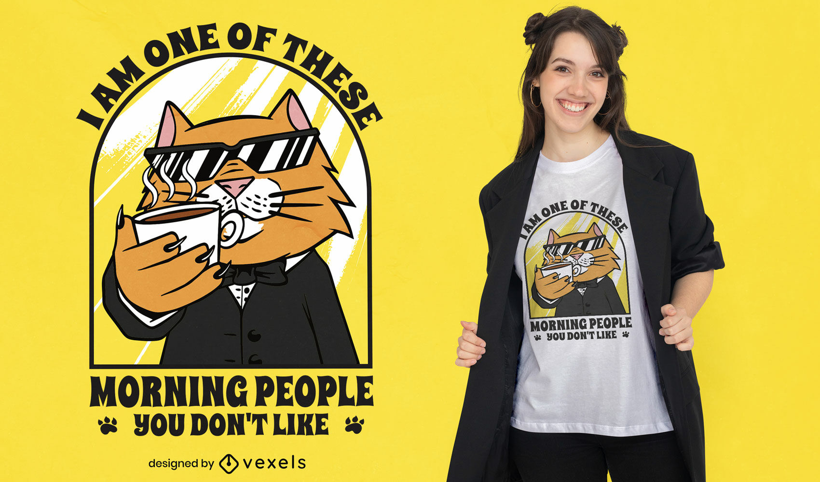 Baixar Vetor De Garota De Anime Com Design De Camiseta De Gato