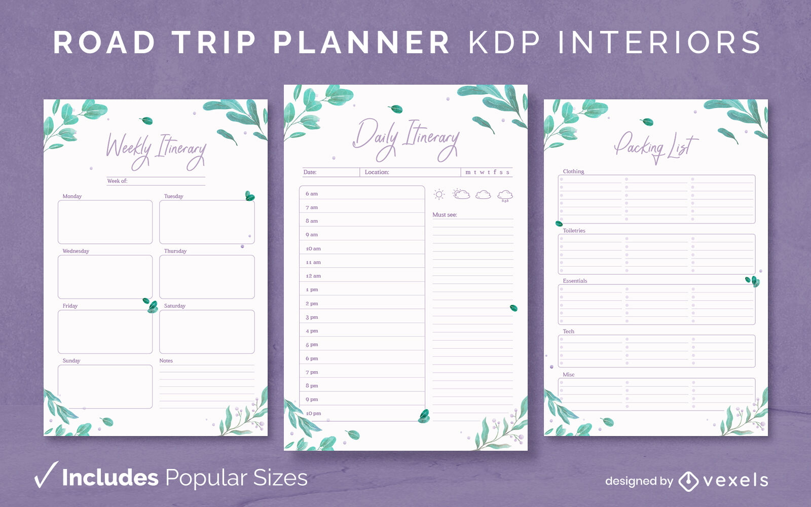 road-trip-planner-leaves-design-template-kdp-vector-download for Road Printable Pdf Free Download Road Trip Planner Leaves Design Template KDP Vector Download for Road Printable Pdf Free Download