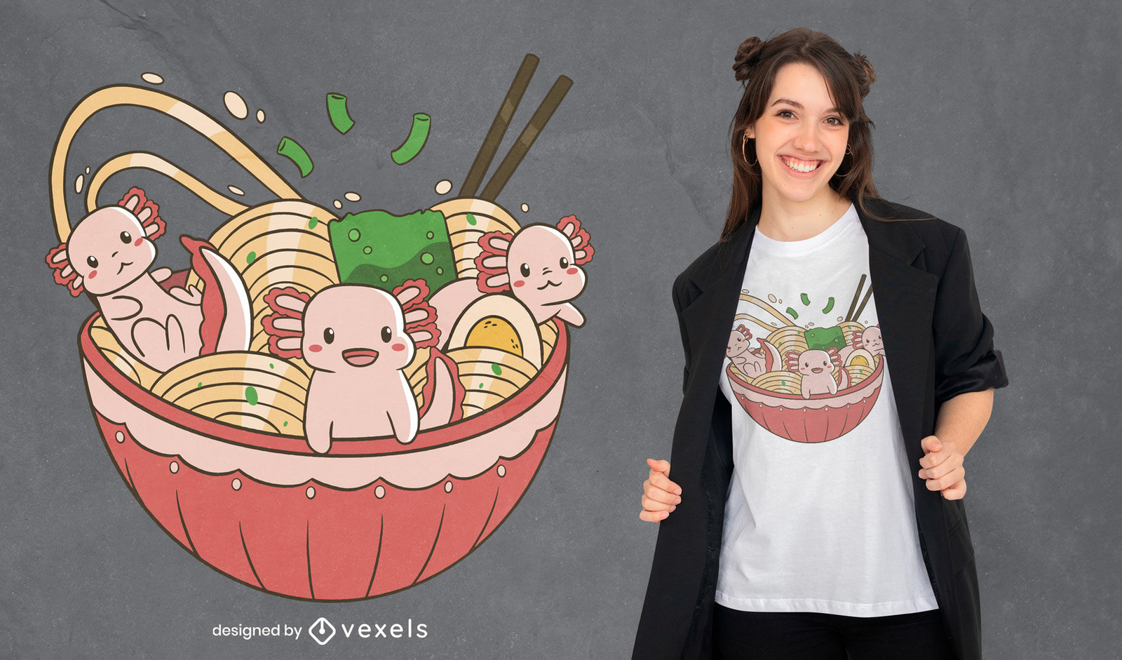 Axolotl Food Ramen Japanese Food Kawaii Animals Po Mug