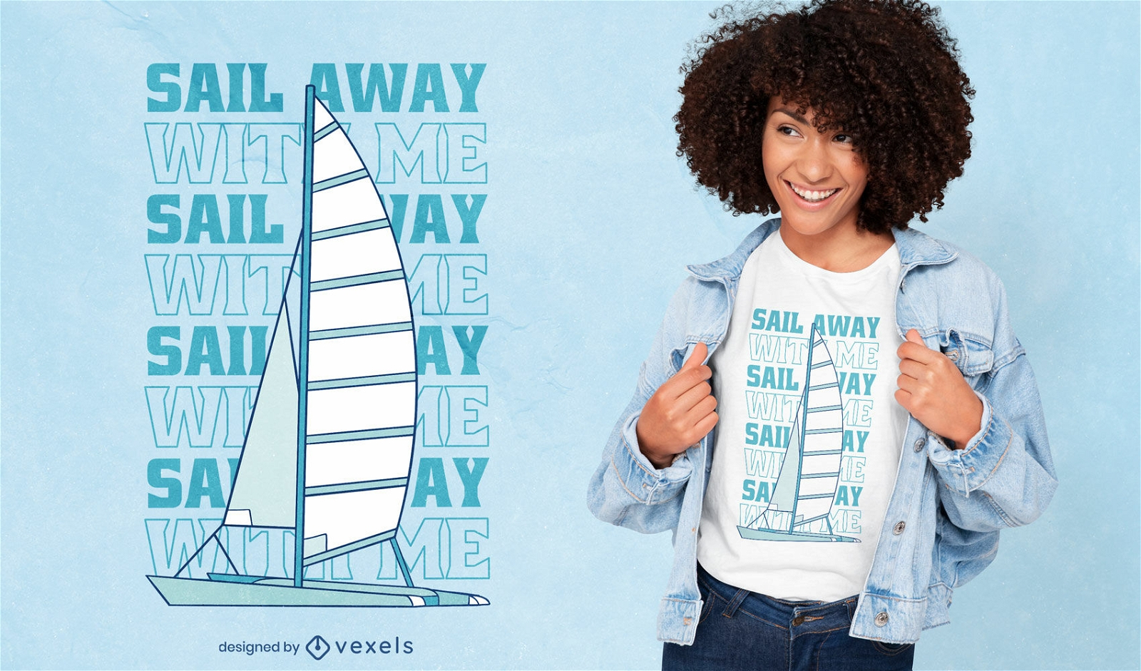 Sail Away T-shirt Design Vector Download