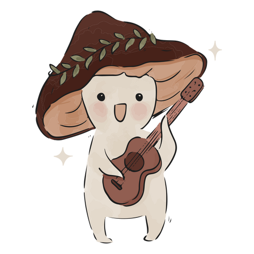 Cute Mushroom Playing Guitar PNG \u0026 SVGCute Mushroom Playing Guitar PNG \u0026 SVG  