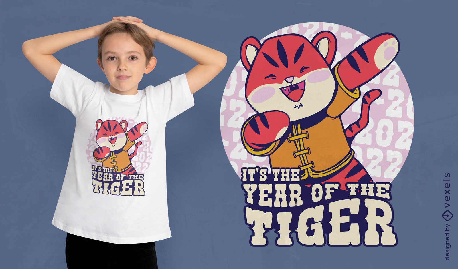 Chinese New Year Tiger T-shirt Design Vector Download