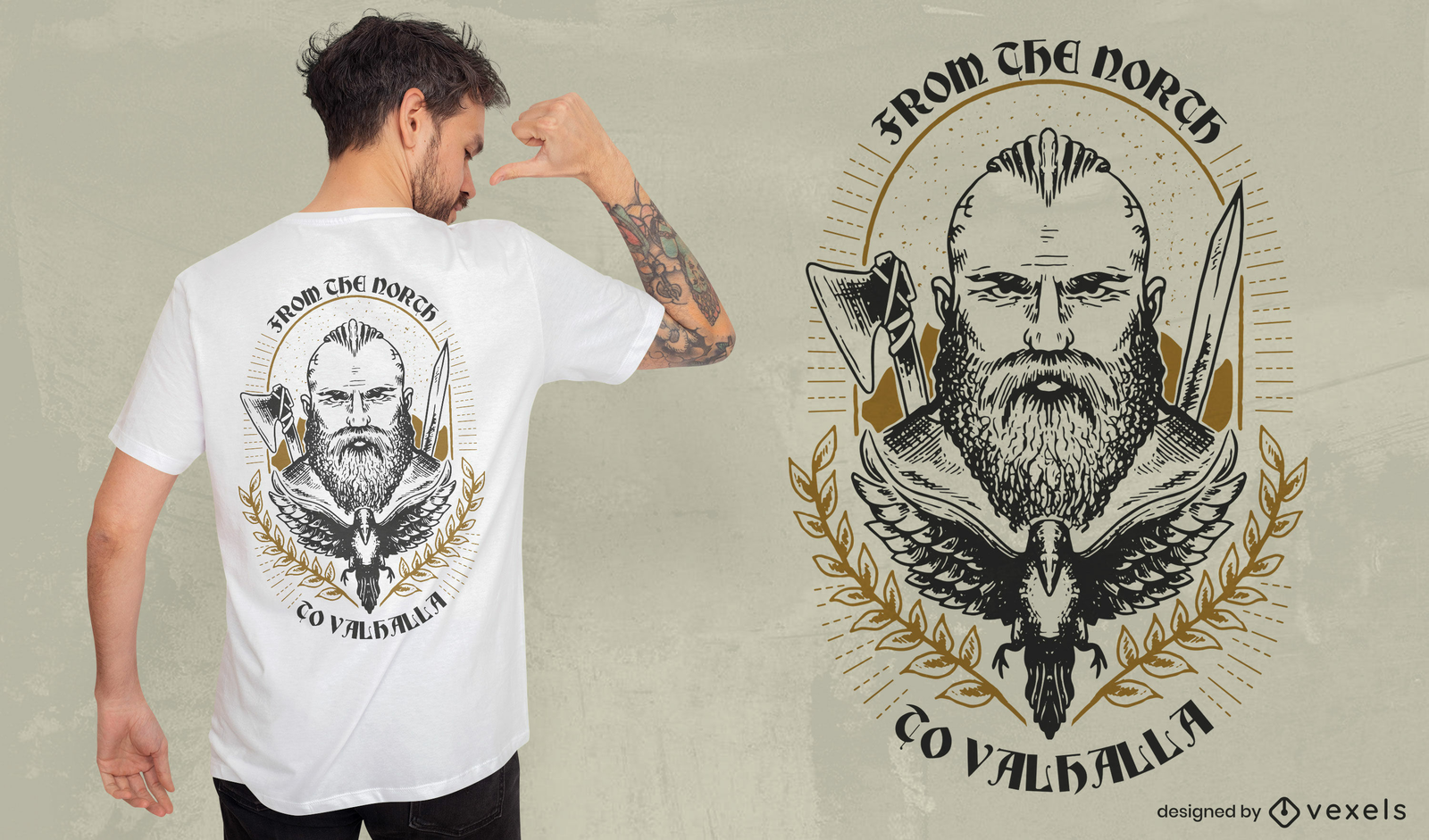 Norse Raiders Viking Ship T-shirt Design Vector Download