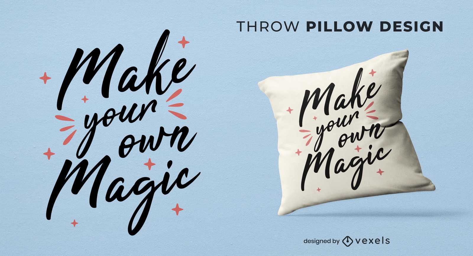Your Magic Throw Pillow Design Vector Download
