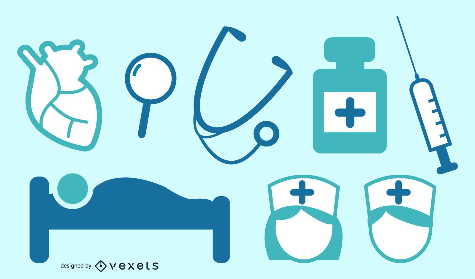 Vetores de Conjunto De Caractere Médicos E Enfermeiras Desenho