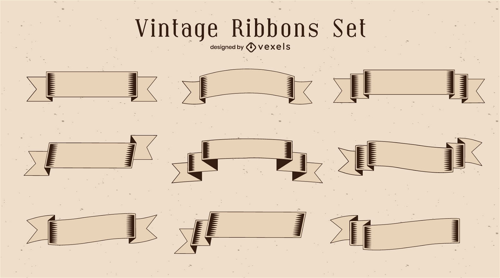 Collection of vintage ribbons Royalty Free Vector Image