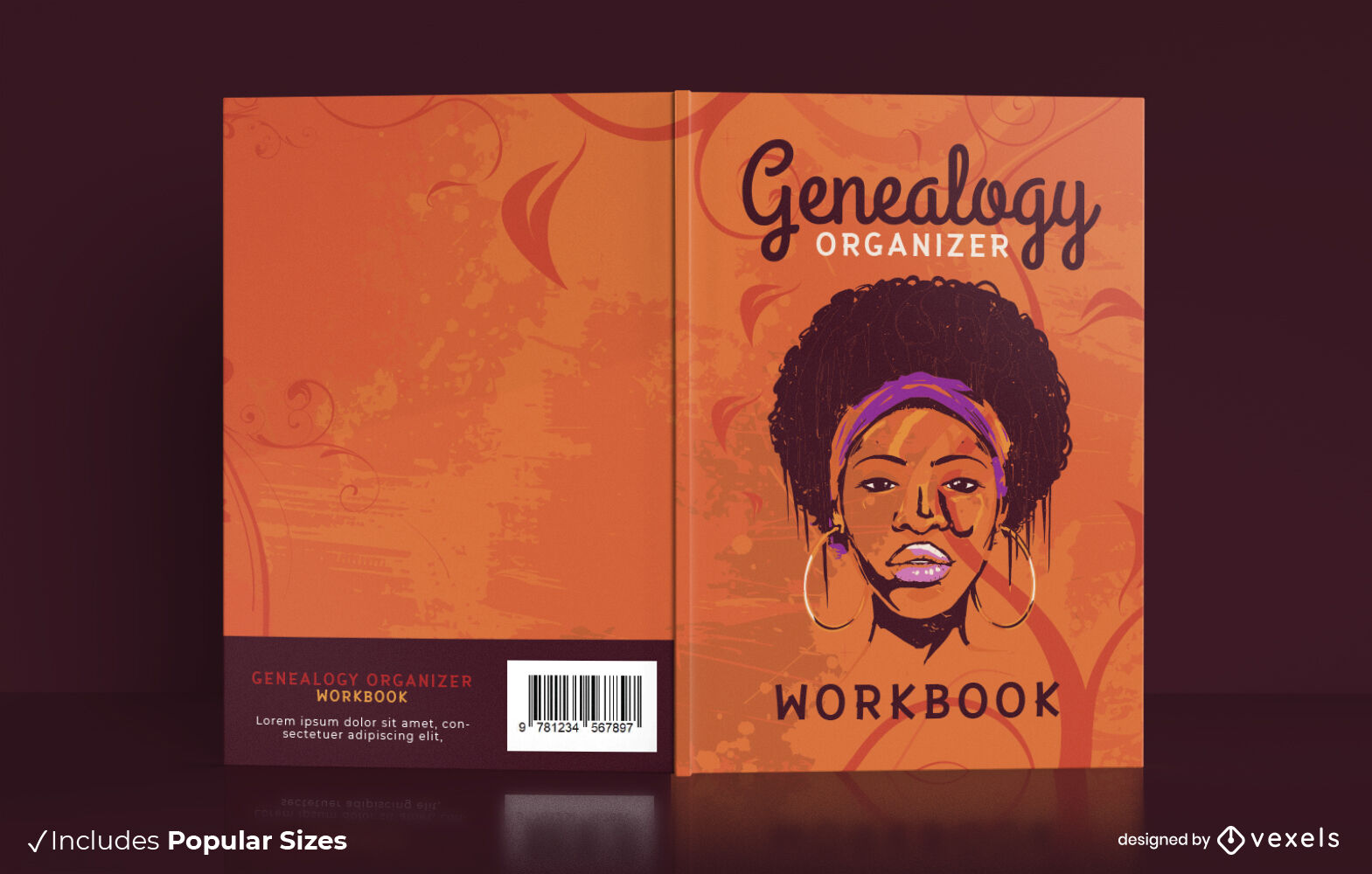 Genealogy Woman Book Cover Design Vector Download