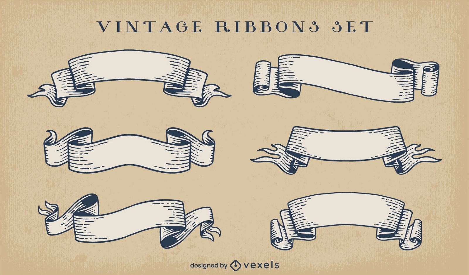 Vintage ribbon label Royalty Free Vector Image