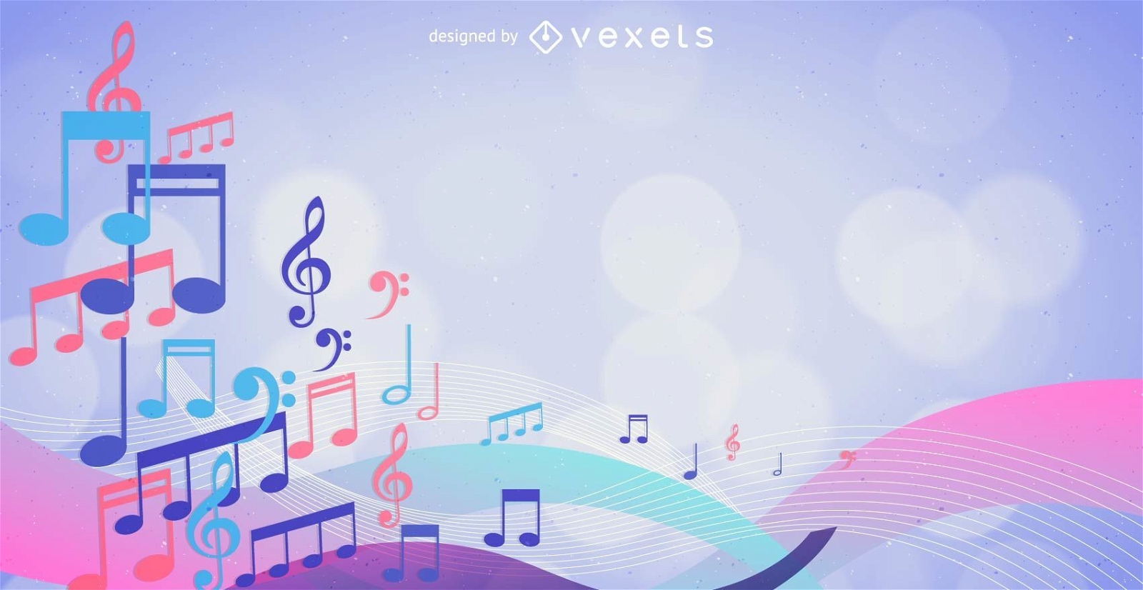 Colorful Musical Notes Background Vector Download