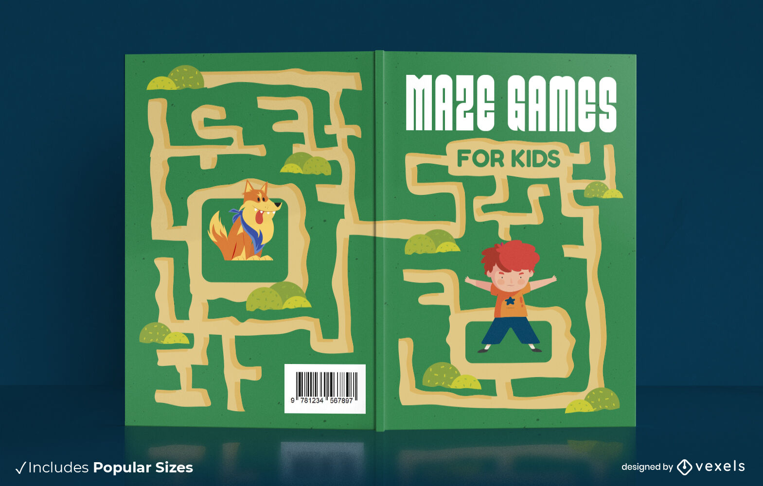 Jungle Maze Puzzle Book Cover Design Vector Download