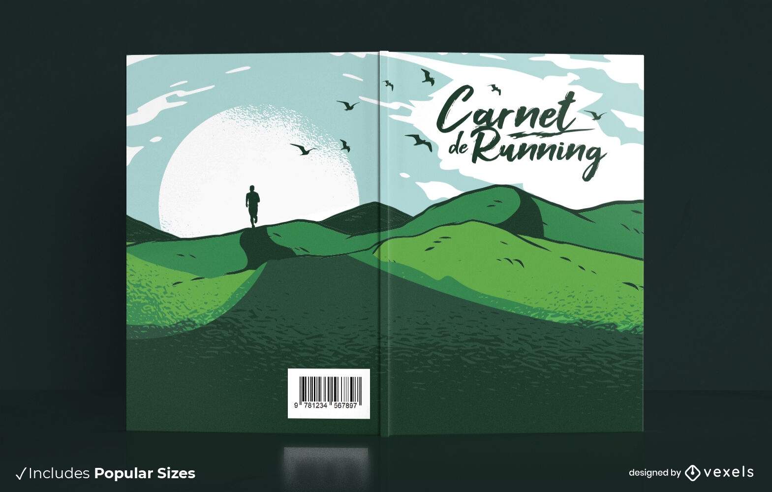 Nature Running Journal Book Cover Design Vector Download